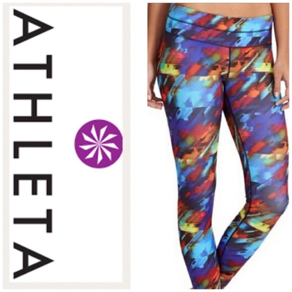 Athleta colorburst sonar athletic leggings